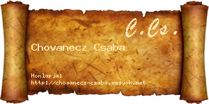 Chovanecz Csaba névjegykártya