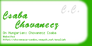 csaba chovanecz business card